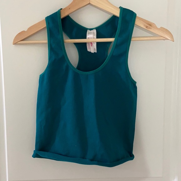 teal/turquoise ribbed tank top - Picture 1 of 4